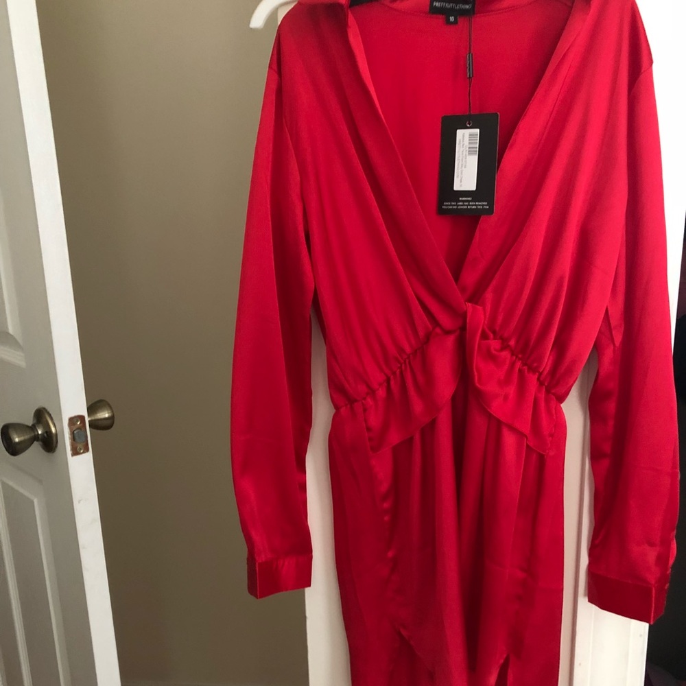 Pretty little thing red silk dress